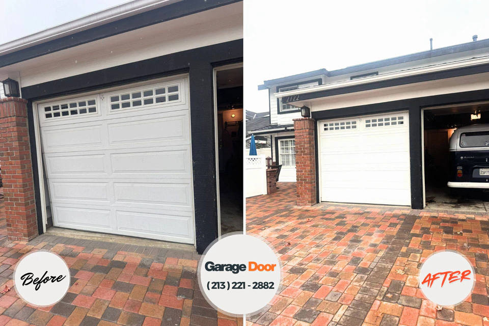 Before and after: garage door repair Moose Wilson Road, WY